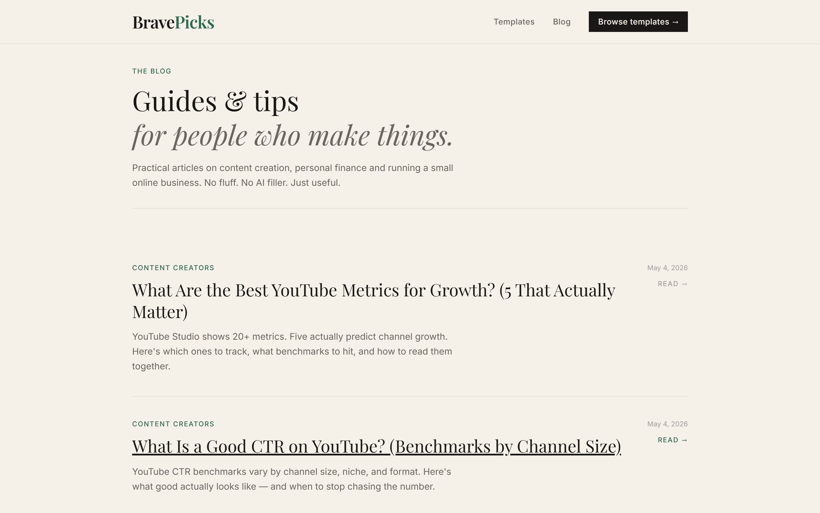 BravePicks SEO blog