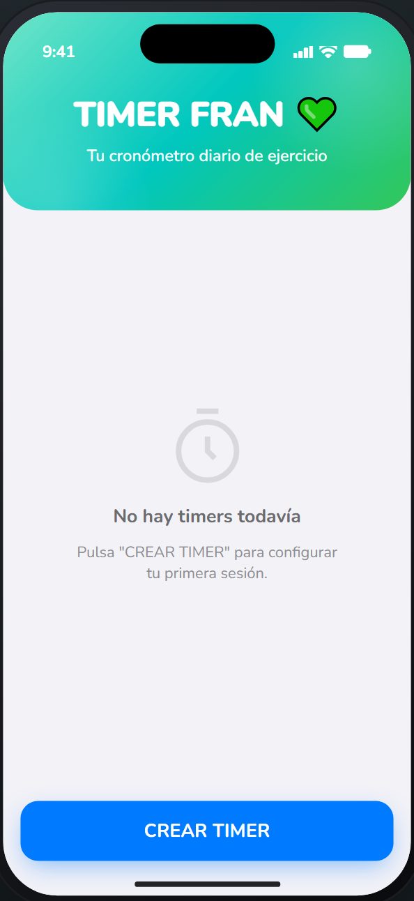 Training timer PWA — home screen